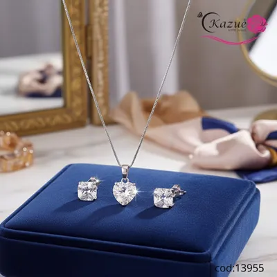 CONJUNTO COLAR E BRINCOS ZIRÔNIA