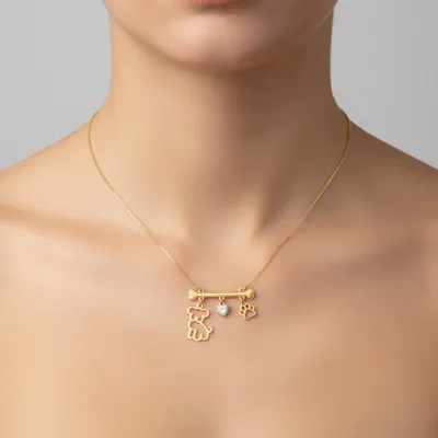 COLAR PET CACHORRO CANGA OSSO OURO