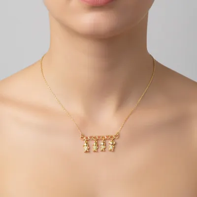 COLAR 4 FILHOS MINI ZIRCONIA OURO