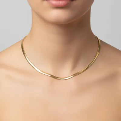 Colar Malha P Folheado a Ouro 18K