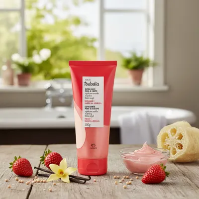Esfoliante para o Corpo Tododia Morango e Baunilha Dourada