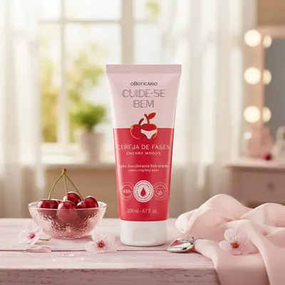 Loção Desodorante Hidratante Corporal Cuide-Se Bem Cereja De Fases 200Ml