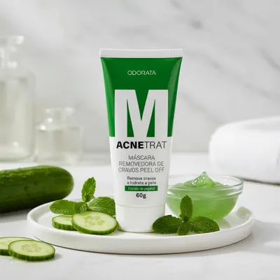 Máscara Facial Removedora de Cravos Peel Off Antiacne Com Pepino AcneTrat 60g