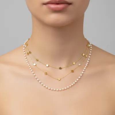 COLAR MULTICAMADAS ESTRELA DOURADO