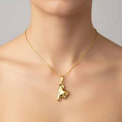 COLAR PINGENTE CHAPEU DOURADO