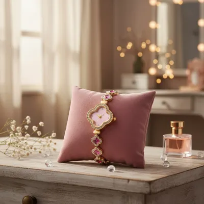 Relógio feminino dourado com pedras