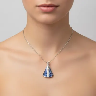 COLAR N.SRA MANTO AZUL CRAVEJADO