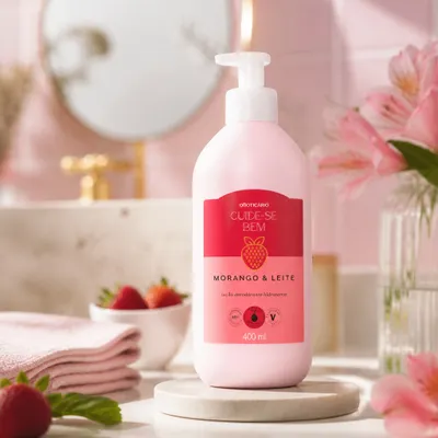 Loção Hidratante Desodorante Corporal Cuide-Se Bem Morango E Leite 400Ml
