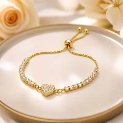 PULSEIRA CORAÇÃO CRAVEJADO MK  