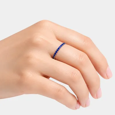 ALIANÇA AZUL BIC STRASS INTEIRA