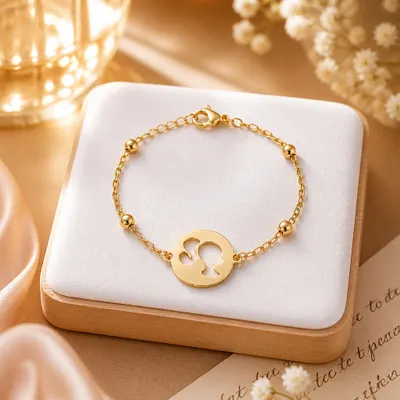 Pulseira Barbie Inf. Bolinhas Corrente Ouro 