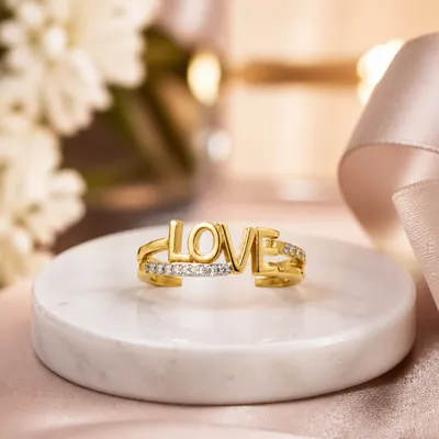 Anel Love em Ouro 18k