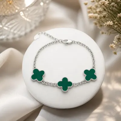 PULSEIRA 3 FLORES VERDE RESINA VIRGINN