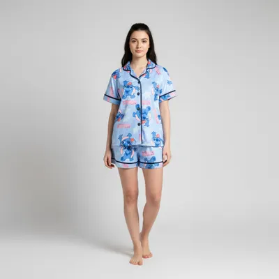 PIJAMA AMERICANO ESTAMPA LILO STITCH COM GOLA
