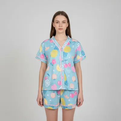 PIJAMA AMERICANO ESTAMPA ABACAXI 