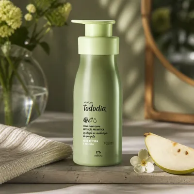 Creme Tododia Flor De Pera e Melissa desodorante nutritivo para o corpo 400 ml