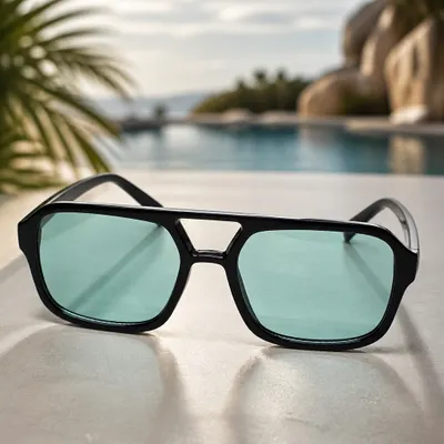 Óculos de Sol Preto & Verde
