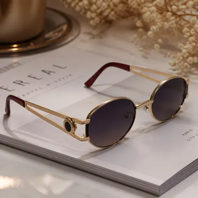 Óculos de Sol Dourado Luxo