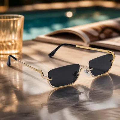 Óculos de Sol Luxo Dourado