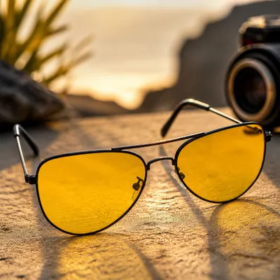  Óculos de Sol Aviador Yellow