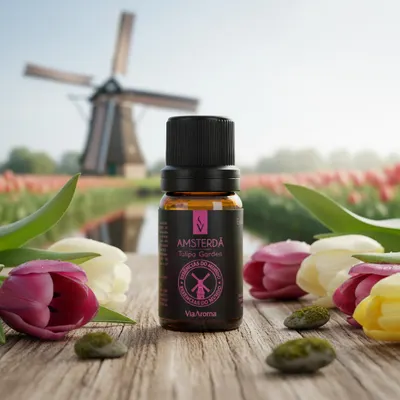 Essência Amsterdã Tulipa Garden Linha Mundo Via Aroma - 10ml