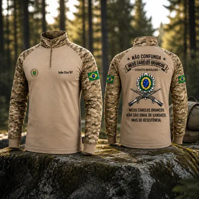 Camisa modelo militar e pesca malha dryfit 