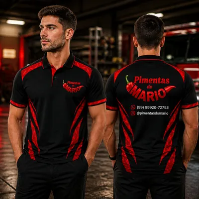 Camisa polo: malha Piquet 67% poliéster e 33% de algodão 