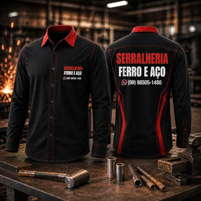 Camisa para serralheiro na malha brim pesado 