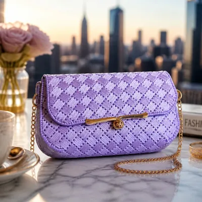 Bolsa Trama Listrada Roxa