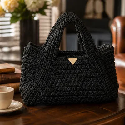 Bolsa Trança Trançado Preto