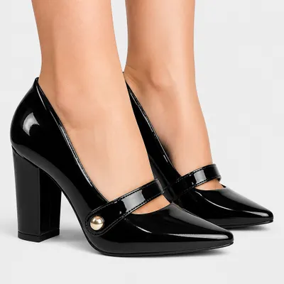 Sapato Scarpin Verniz Preto