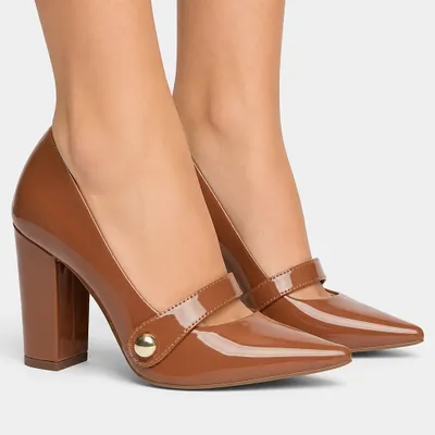 Scarpin Verniz Caramelo