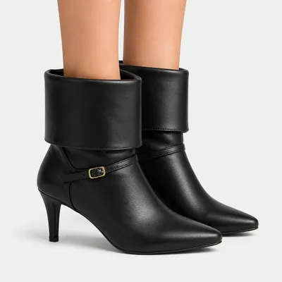 Bota Ankle Boot Capa Cano Curto Preto