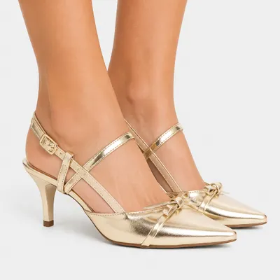 Scarpin Slingback Ouro Light - O Poder do Dourado - Torricella