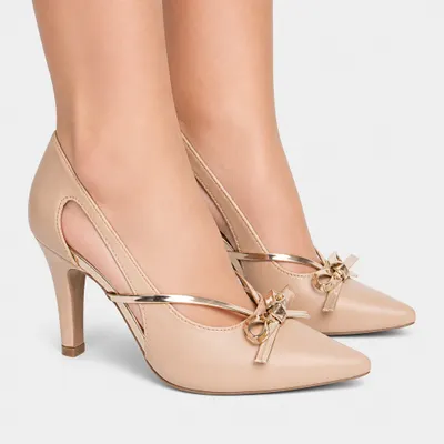 SCARPIN LAÇO ROSÊ - NAPA ROSÊ COM SPECCHIO ROSÊ METALIZADO
