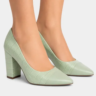 Scarpin Croco Verde  