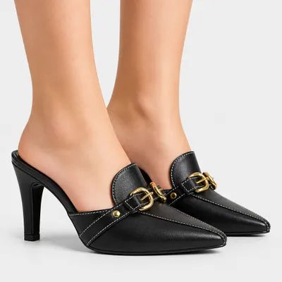 Scarpin Mule Preto - O Clássico Indispensável com Conforto Absoluto