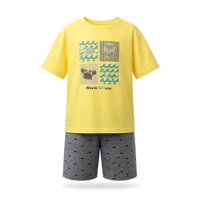 Conjunto Infantil Pipa Verão Amarelo