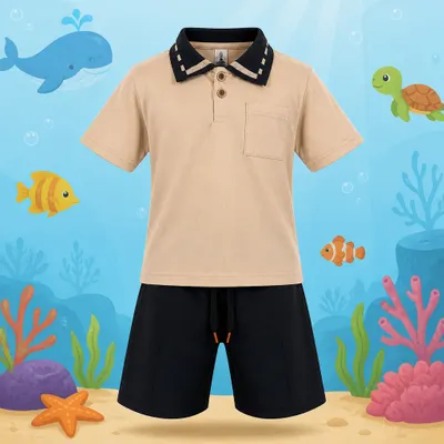 Conjunto masculino Tile e Sul Passeio (Bege/Preto)