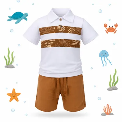 Conjunto Masculino Tile e Sul Passeio (Branco/Marrom)