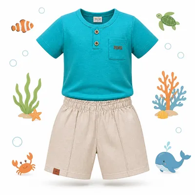 Conjunto Masculino Tile e Sul Verão (Roar/Verde).