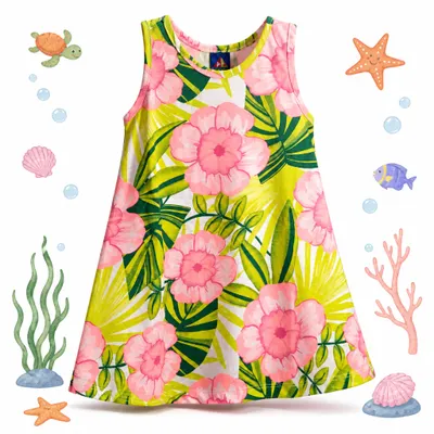 Vestido Pipa Verão (Floral Tropical).