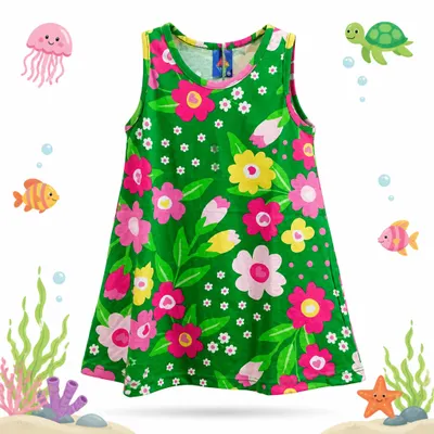 Vestido Pipa Verão (Floral Verde).