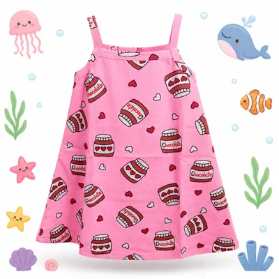 Vestido Pipa Verão (Rosa Estap. Chocolate).