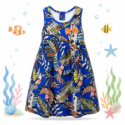 Vestido Pipa Verão Estampa Tropical.