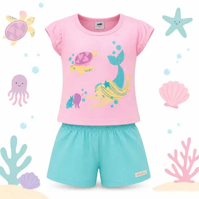 Conjunto Infantil Feminino Marlan (Sereia).