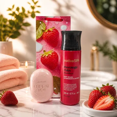 Kit splash sabonete Morango Ruby Nativa SPA