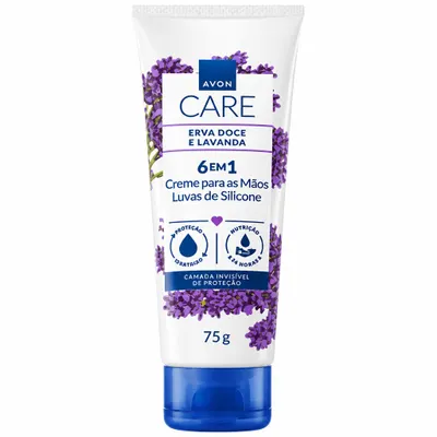 Creme para as mãos 6 em 1 luvas de silicone Lavanda