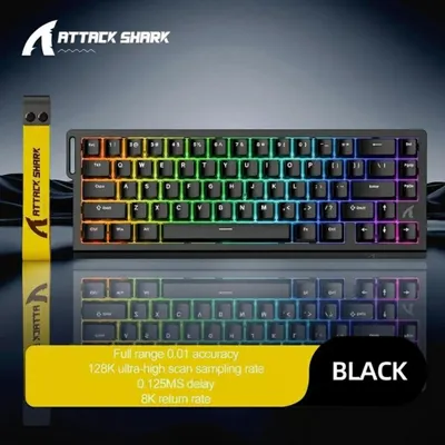 Teclado Gamer Magnético Attack Shark X68HE 8K RGB BLACK