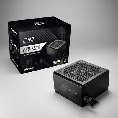 Fonte ASRock PRO-750B 750W 80 Plus Bronze ATX 3.1 PCIe 5.1 + Cabo de Força